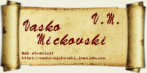 Vasko Mickovski vizit kartica